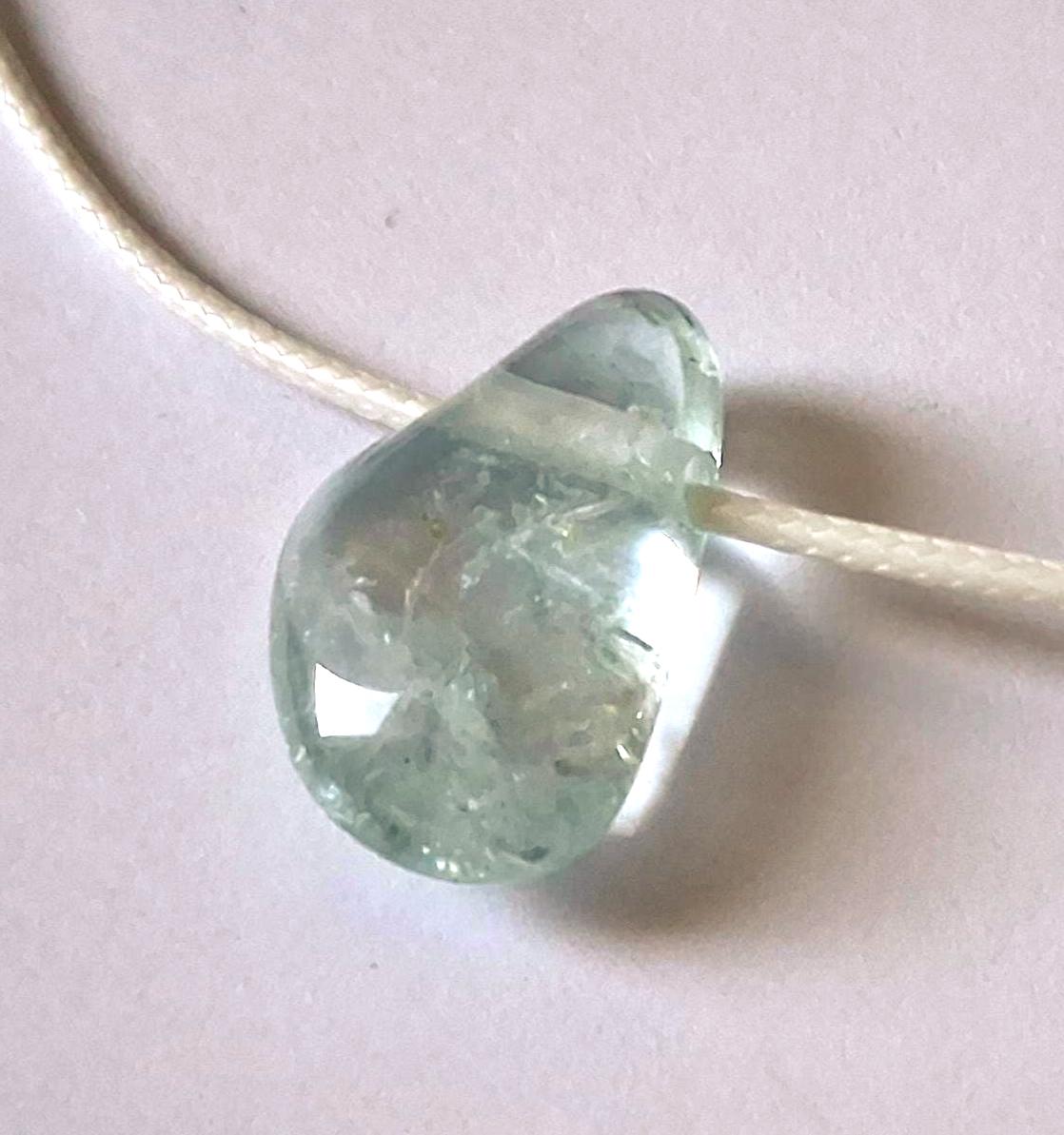Aquamarin Anhänger – Edelstein Beryll, blau, ca. 20 × 15 mm