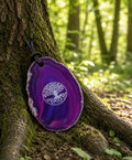 Lila Achatanhänger mit Lebensbaum – Naturstein Schmuck