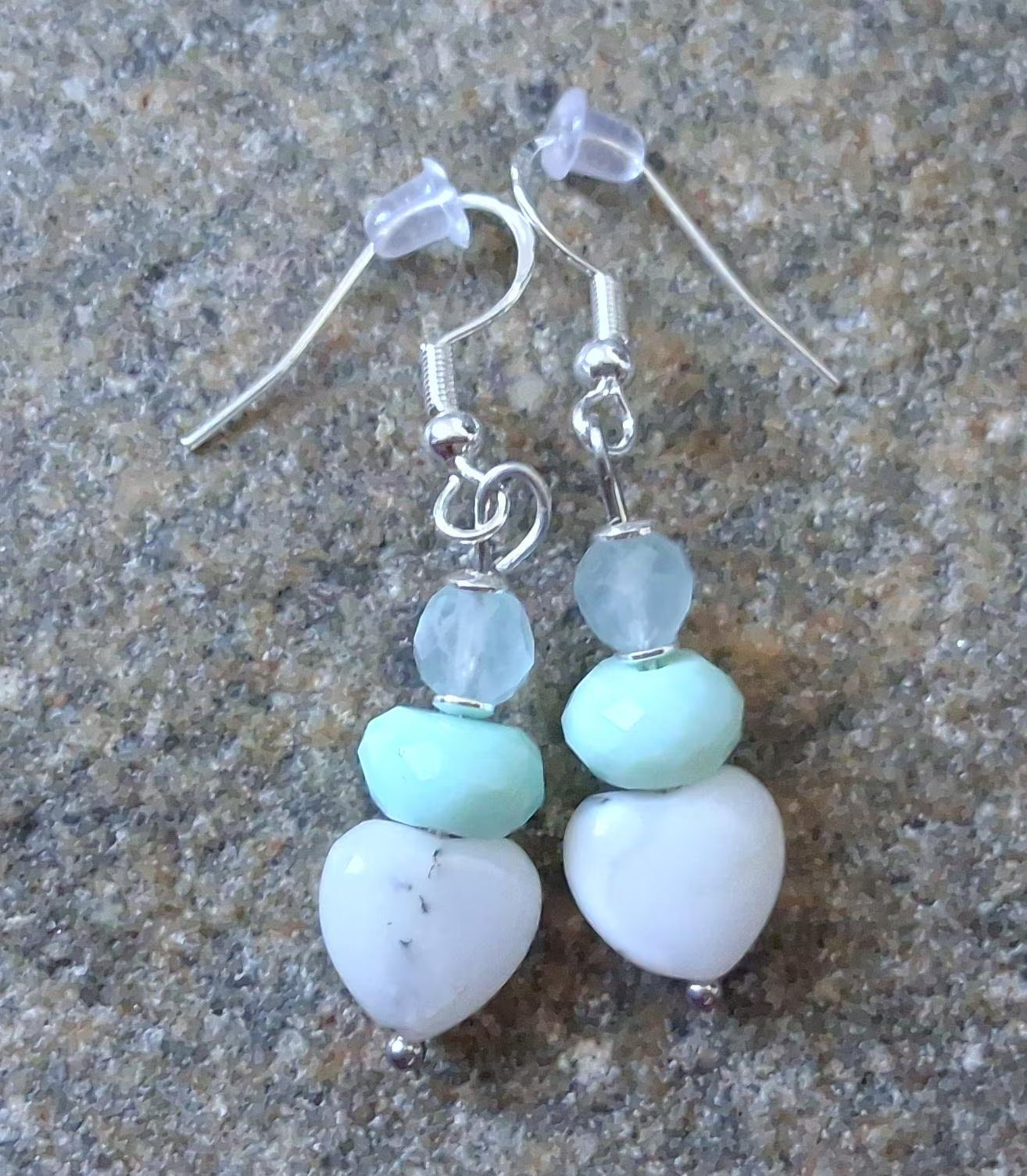 Opal & Aquamarin Ohrhänger | Edelstahl & 925 Silber | Unikat
