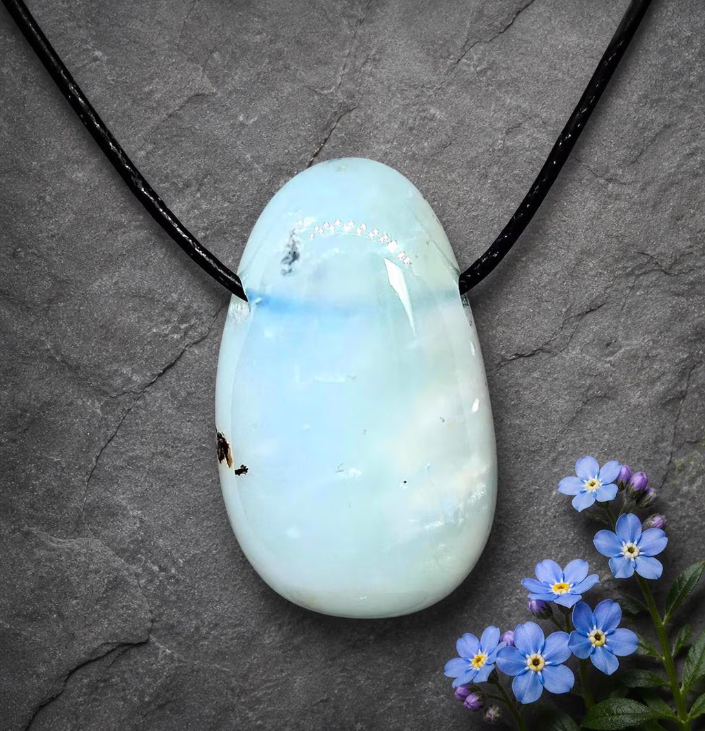 Chrysopal Tropfenanhänger – Andenopal A-Qualität aus Peru, Unikat