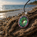 Mystic Topaz Anhänger 925 Silber – Violett-Grün, Facettiert, inkl. Band