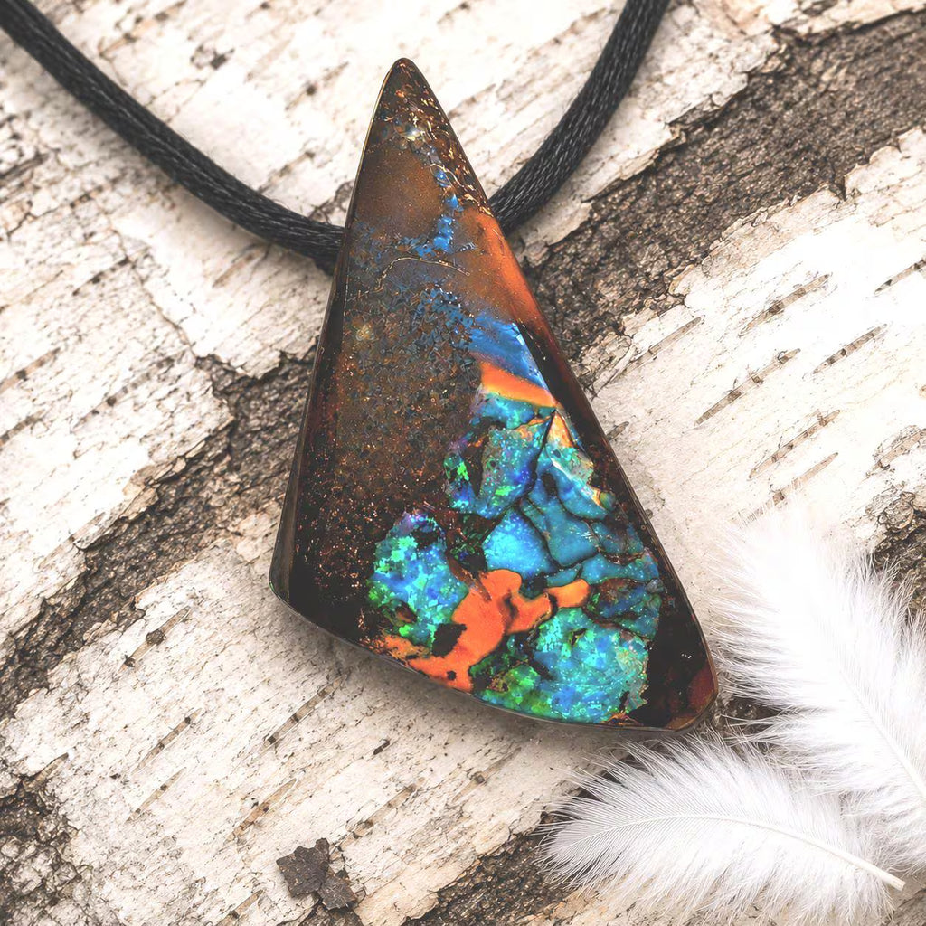 Boulder Opal Anhänger – Echter Boulderopal aus Australien, hochglanzpoliert