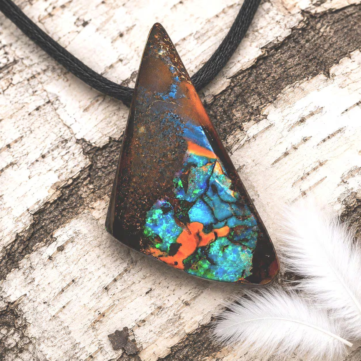 Boulder Opal Anhänger – Echter Boulderopal aus Australien, hochglanzpoliert