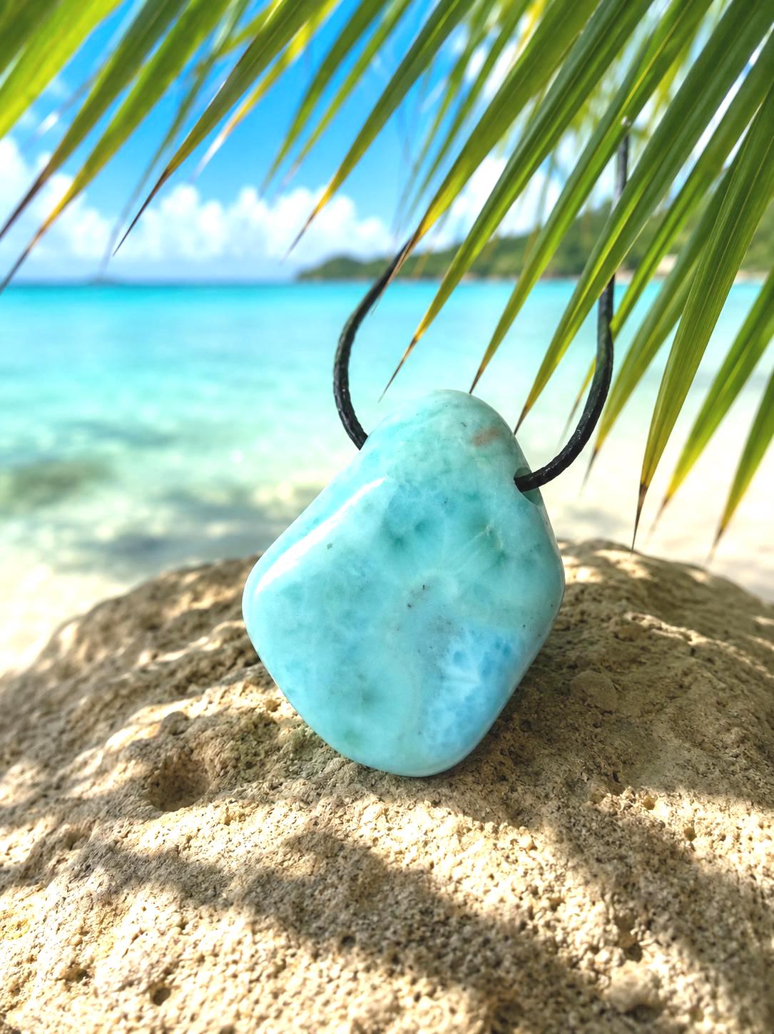 Larimar Anhänger – Himmelblau | Atlantisstein aus der Dominikanischen Republik