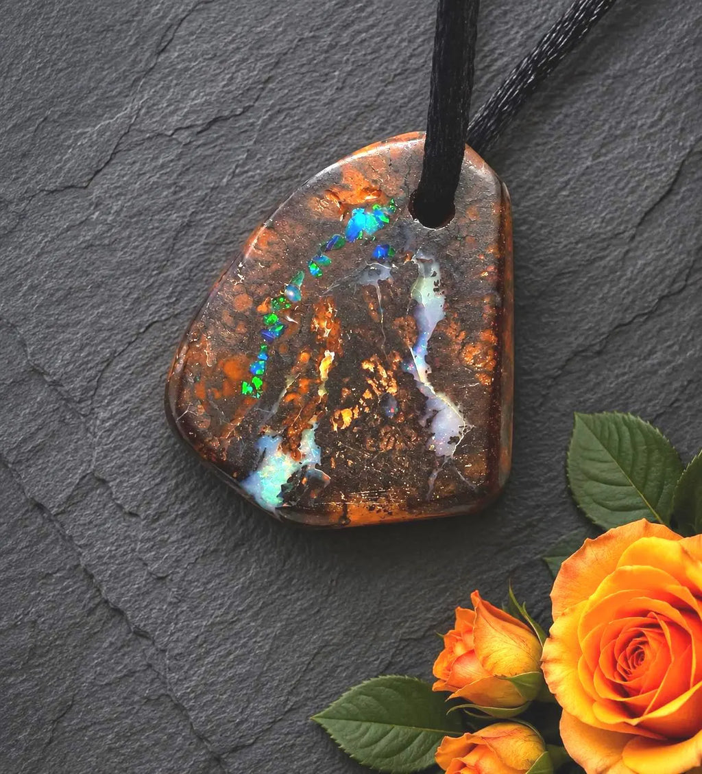 Boulder-Matrix-Opal Anhänger – Unikat aus Australien, poliert