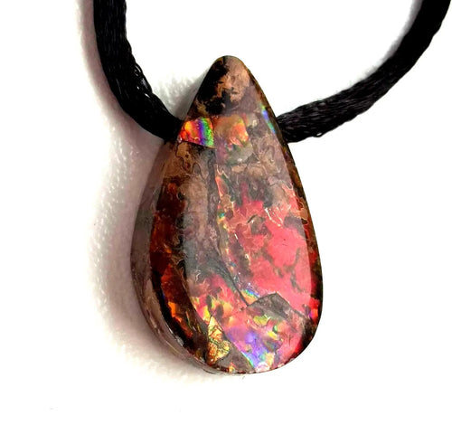 Ammolith Anhänger 30x16mm – Echter Ammolite mit intensivem Farbspiel | Elassteine