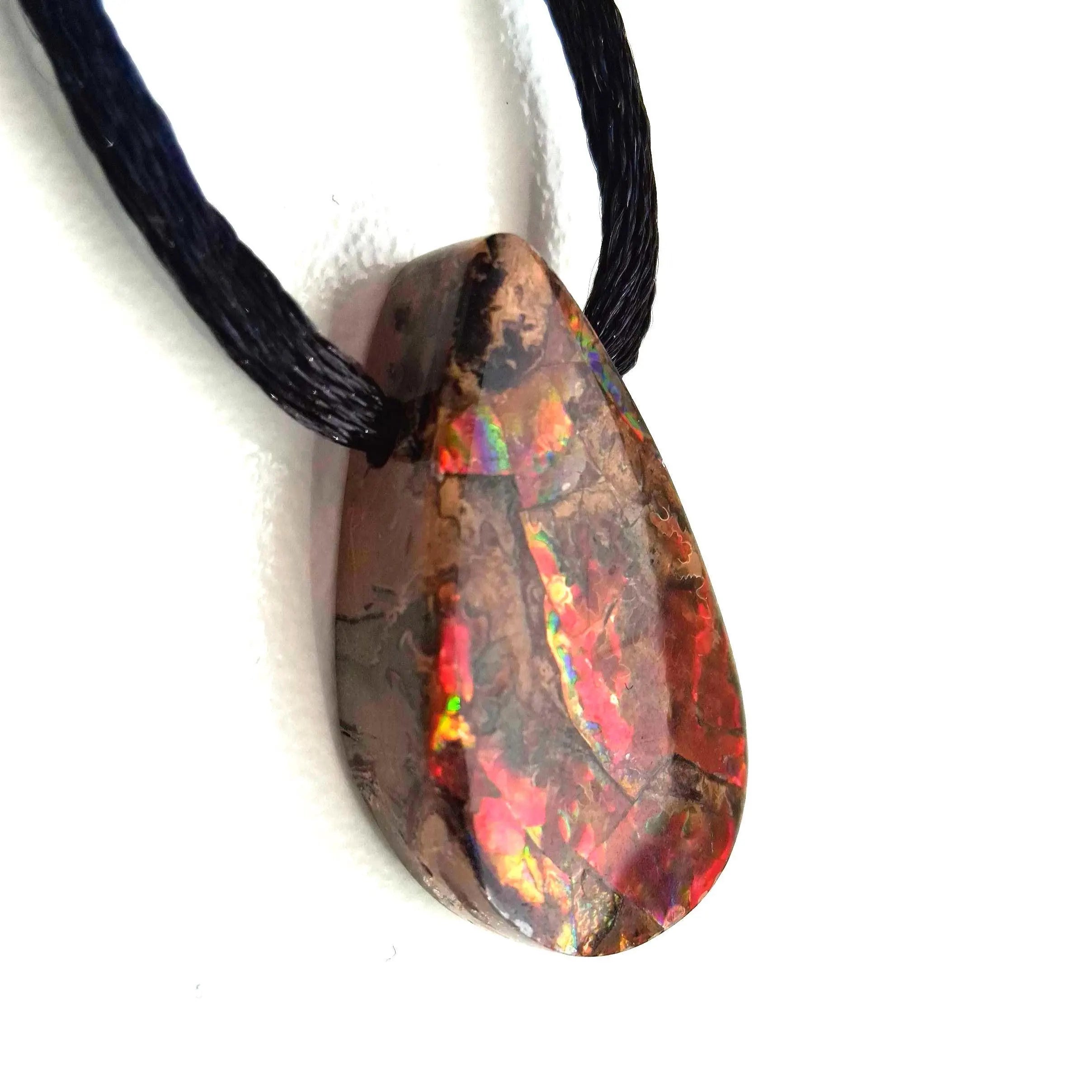 Ammolith Anhänger 30x16mm – Echter Ammolite mit intensivem Farbspiel | Elassteine