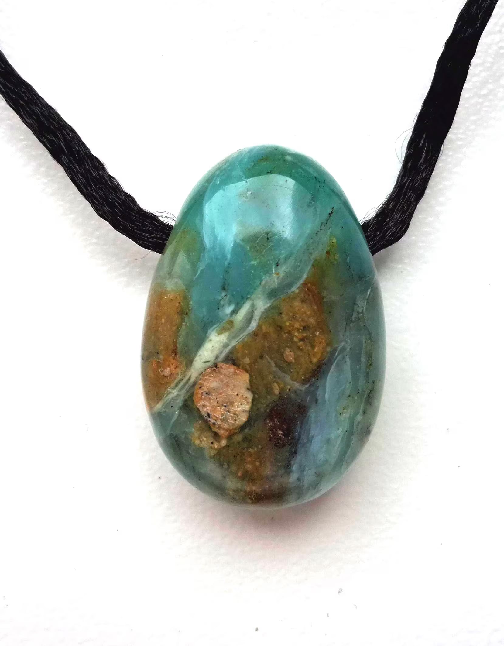 Chrysopal Anhänger – Andenopal aus Peru, Unikat | inkl. 100 cm Band